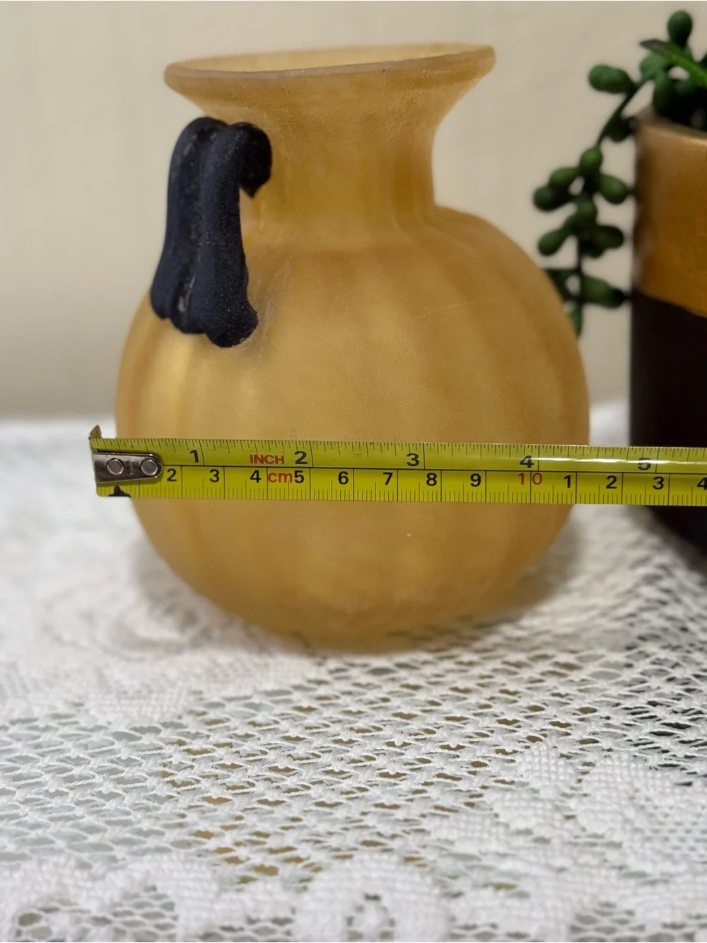 Vintage EA Made Italian Vase, 5 in Tall x 9 in Wide Decorative Accent